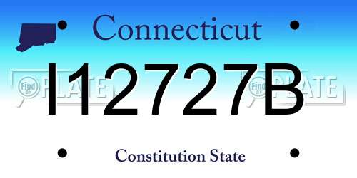 I12727B Connecticut License Plate