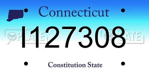 I127308 Connecticut License Plate