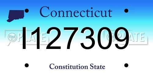 I127309 Connecticut License Plate