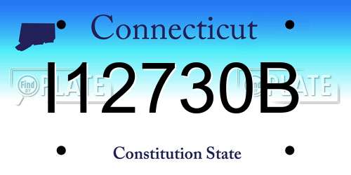 I12730B Connecticut License Plate