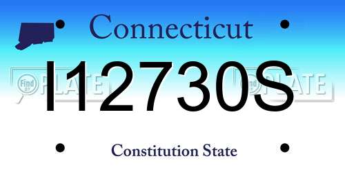 I12730S Connecticut License Plate