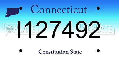 I127492 Connecticut License Plate