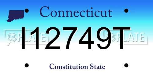 I12749T Connecticut License Plate
