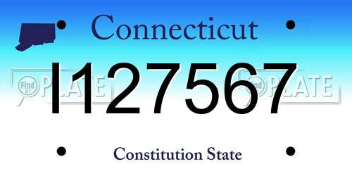 I127567 Connecticut License Plate