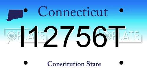 I12756T Connecticut License Plate