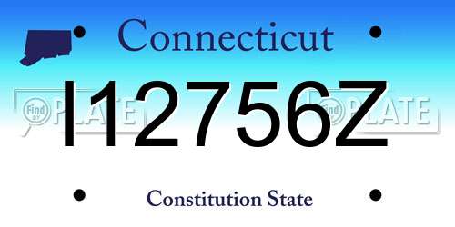 I12756Z Connecticut License Plate