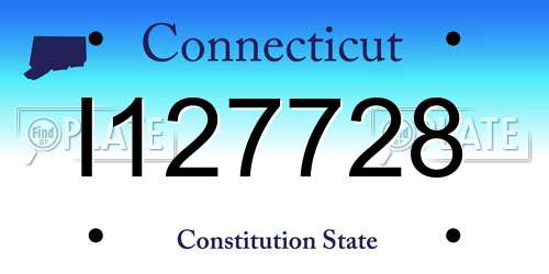 I127728 Connecticut License Plate