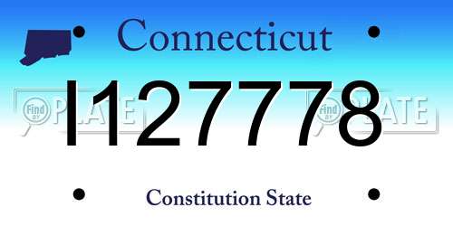 I127778 Connecticut License Plate