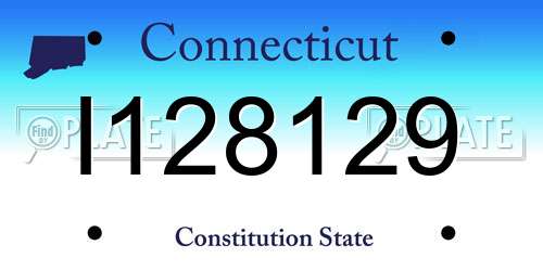 I128129 Connecticut License Plate
