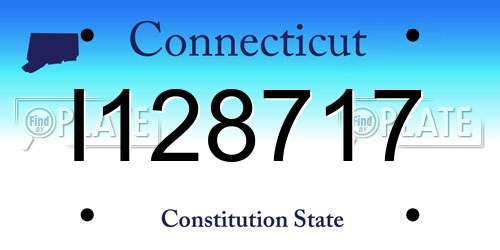 I128717 Connecticut License Plate