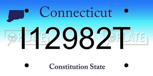 I12982T Connecticut License Plate
