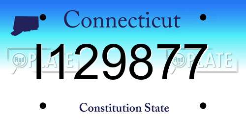 I129877 Connecticut License Plate