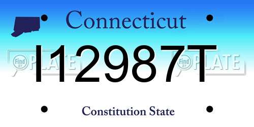 I12987T Connecticut License Plate