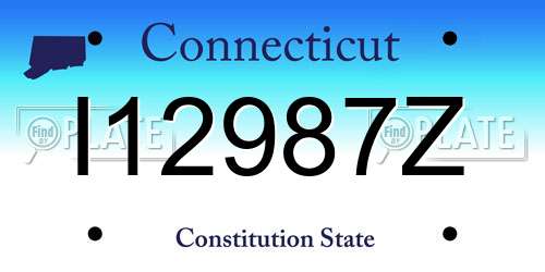 I12987Z Connecticut License Plate