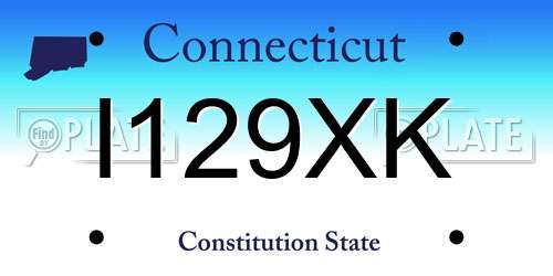 I129XK Connecticut License Plate