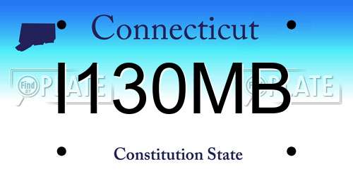 I130MB Connecticut License Plate
