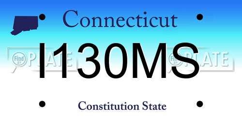 I130MS Connecticut License Plate