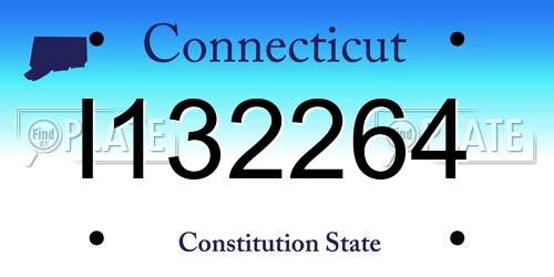 I132264 Connecticut License Plate