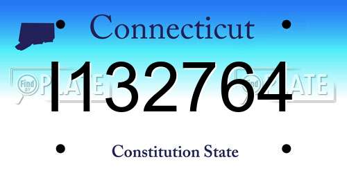 I132764 Connecticut License Plate