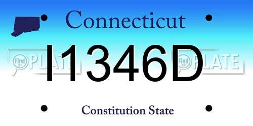 I1346D Connecticut License Plate