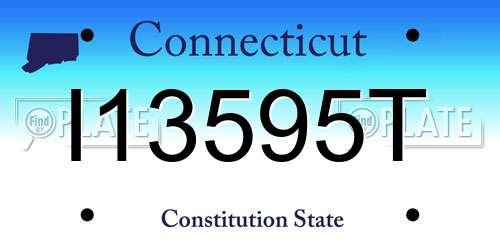 I13595T Connecticut License Plate