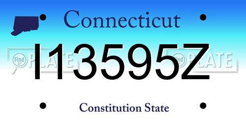 I13595Z Connecticut License Plate