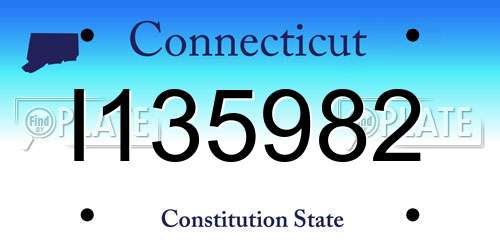 I135982 Connecticut License Plate
