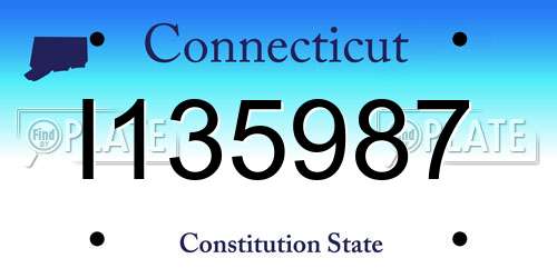 I135987 Connecticut License Plate