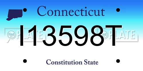 I13598T Connecticut License Plate