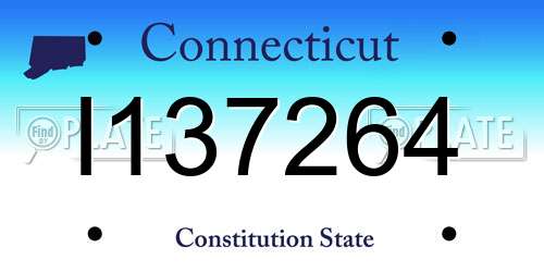 I137264 Connecticut License Plate