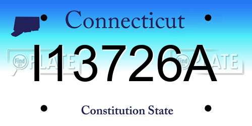 I13726A Connecticut License Plate