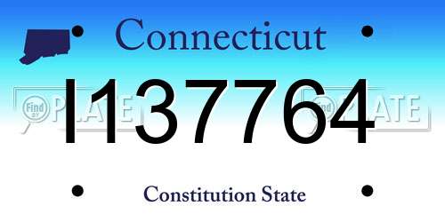 I137764 Connecticut License Plate