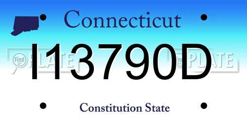 I13790D Connecticut License Plate