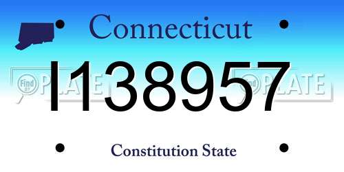 I138957 Connecticut License Plate
