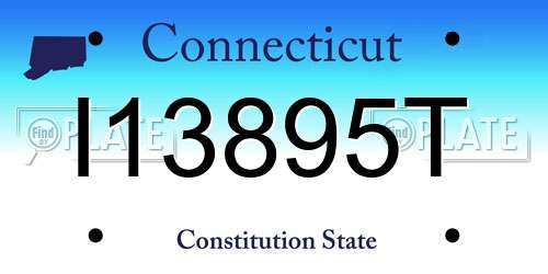 I13895T Connecticut License Plate