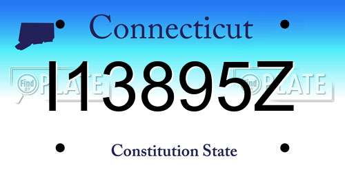 I13895Z Connecticut License Plate