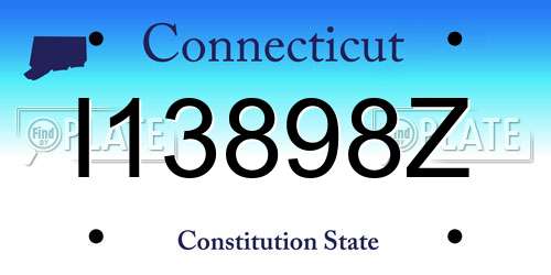 I13898Z Connecticut License Plate