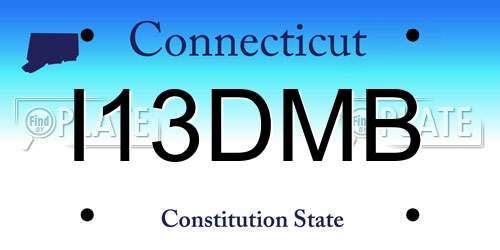 I13DMB Connecticut License Plate