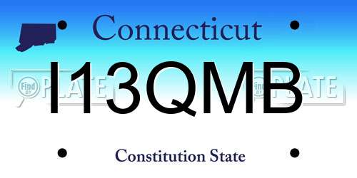 I13QMB Connecticut License Plate