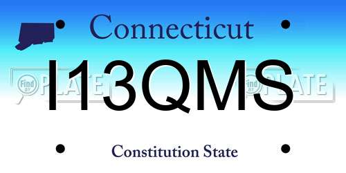 I13QMS Connecticut License Plate