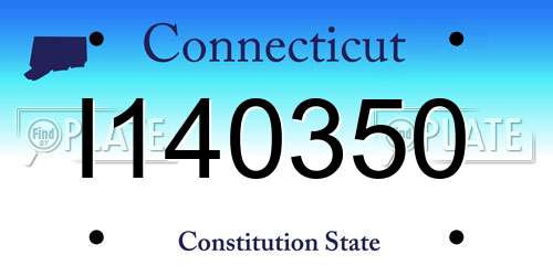 I140350 Connecticut License Plate
