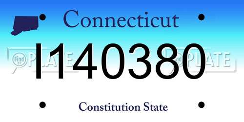 I140380 Connecticut License Plate