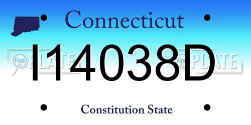 I14038D Connecticut License Plate