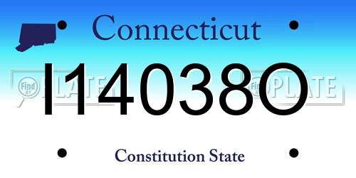 I14038O Connecticut License Plate