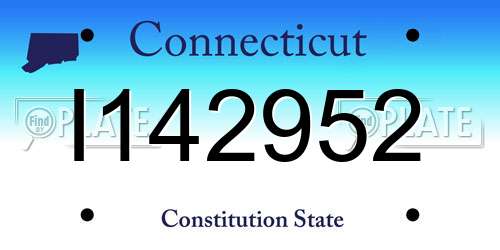 I142952 Connecticut License Plate