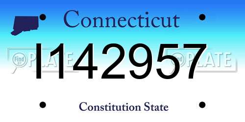I142957 Connecticut License Plate