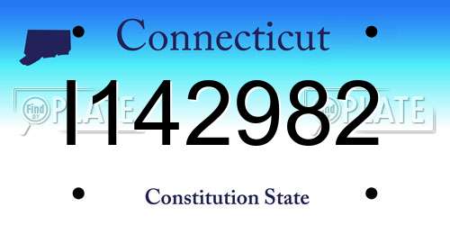 I142982 Connecticut License Plate