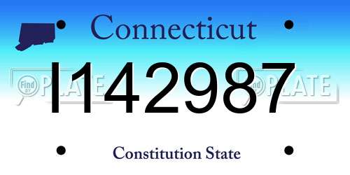 I142987 Connecticut License Plate