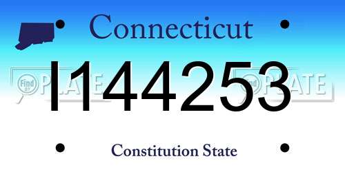 I144253 Connecticut License Plate