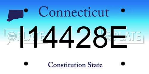I14428E Connecticut License Plate